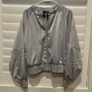 Gray Adidas bomber jacket size medium